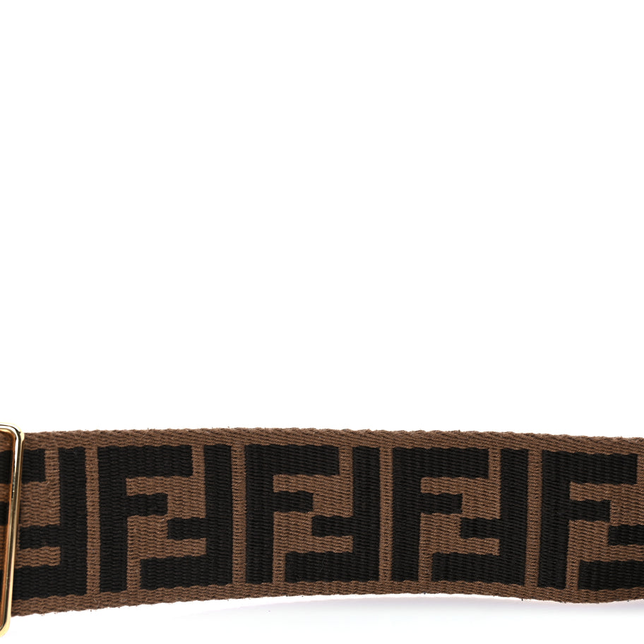 Fendi Ribbon Vitello Century FF 1974 Flat Studded Strap You Fango Marrone Ebano Image 3