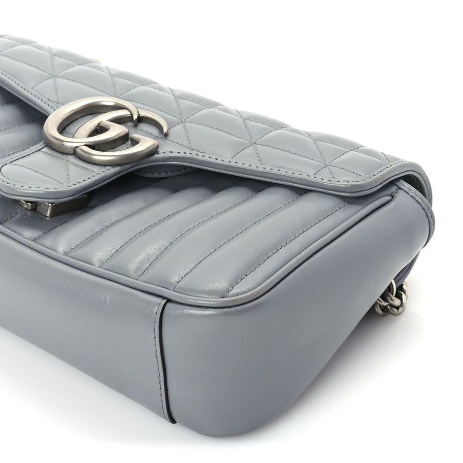 Gucci Calfskin Matelasse Aria Small GG Marmont Shoulder Bag  Deep Grey Image 8