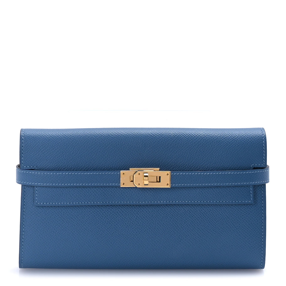 Hermes Epsom Kelly Longue Wallet  Bleu Azur Image 1