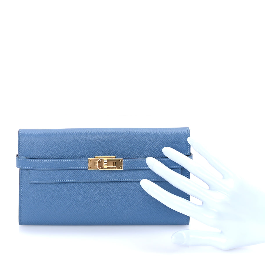 Hermes Epsom Kelly Longue Wallet  Bleu Azur Image 2