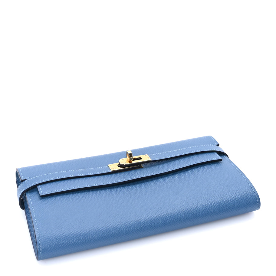 Hermes Epsom Kelly Longue Wallet  Bleu Azur Image 4