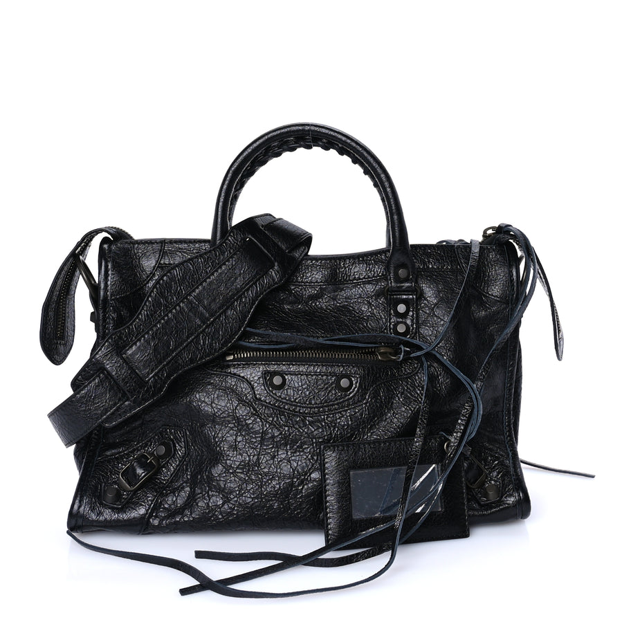 Balenciaga Agneau Arena Classic Hardware Small Le City Black Image 1