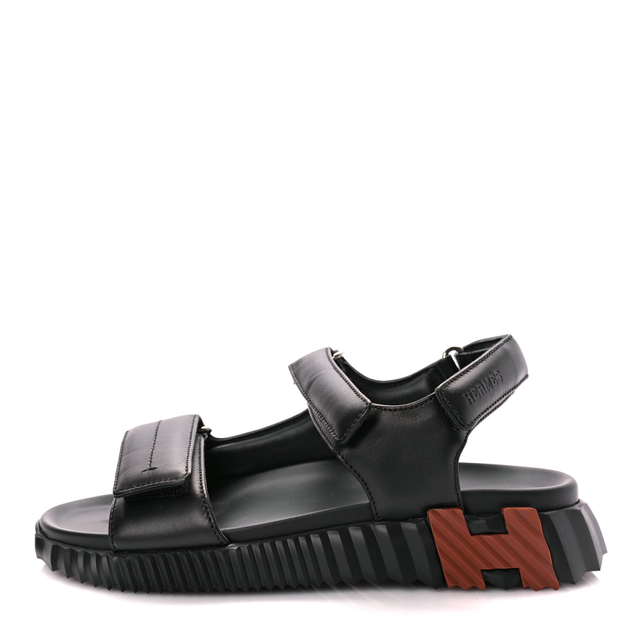 Hermes Nappa Junior Sandals 39 Black Image 1