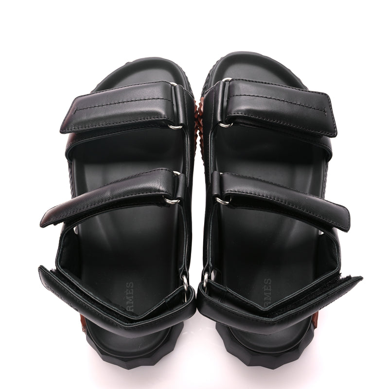  Hermes Nappa Junior Sandals 39 Black