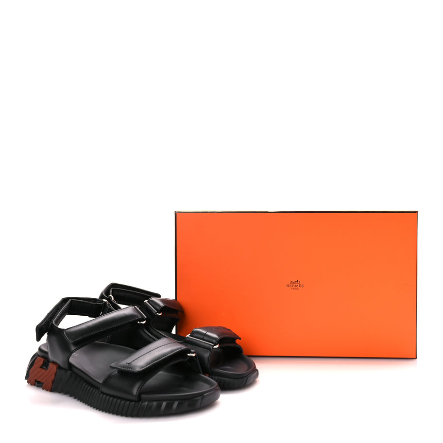 Hermes Nappa Junior Sandals 39 Black Image 8