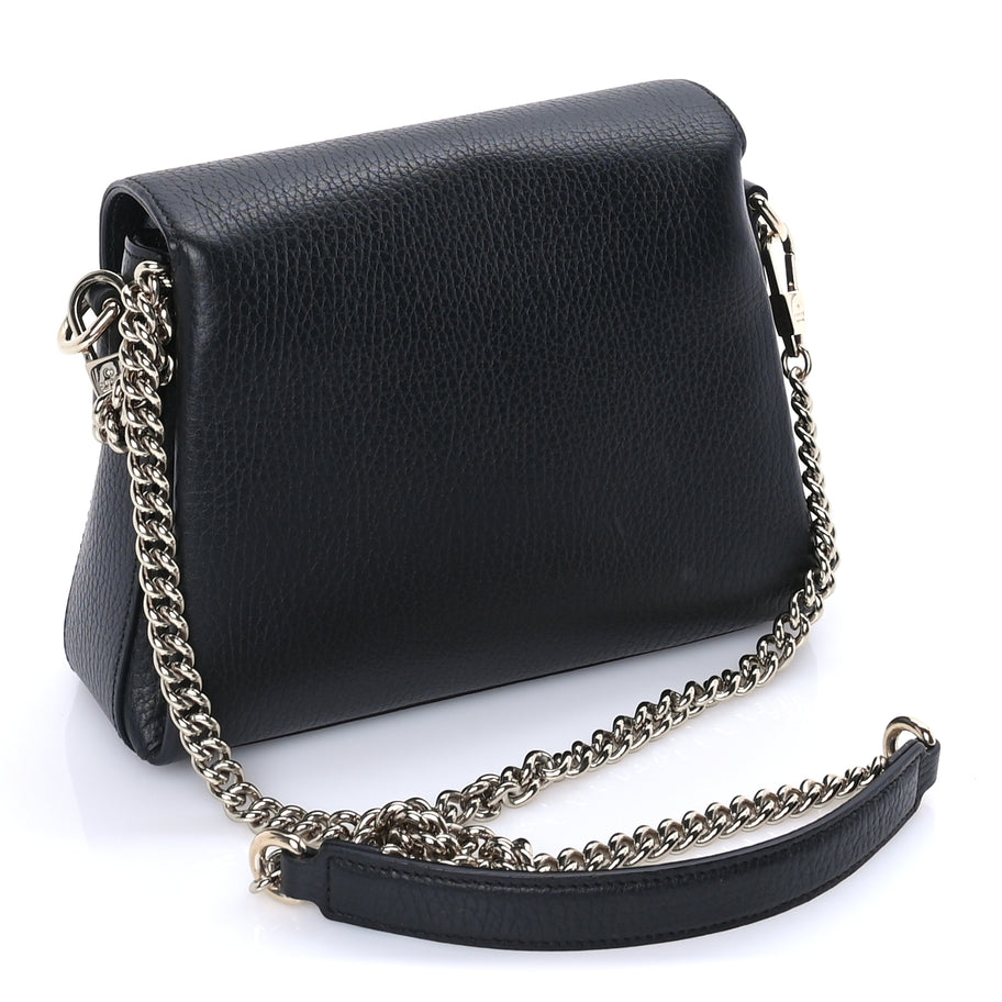 Gucci Dollar Calfskin Interlocking G Crossbody Bag Black Image 2
