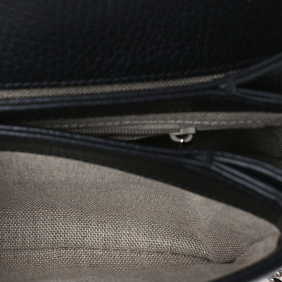 Gucci Dollar Calfskin Interlocking G Crossbody Bag Black Image 4