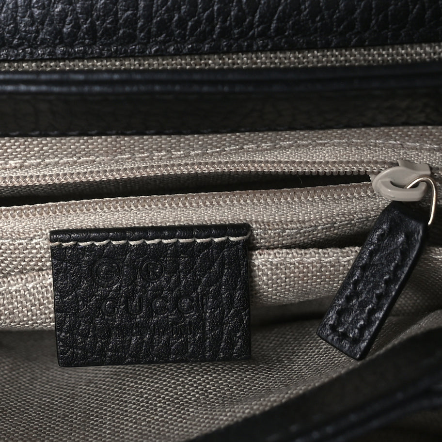 Gucci Dollar Calfskin Interlocking G Crossbody Bag Black Image 5