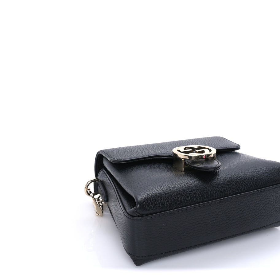 Gucci Dollar Calfskin Interlocking G Crossbody Bag Black Image 7