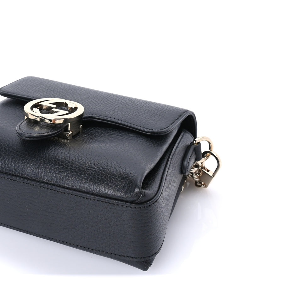 Gucci Dollar Calfskin Interlocking G Crossbody Bag Black Image 8