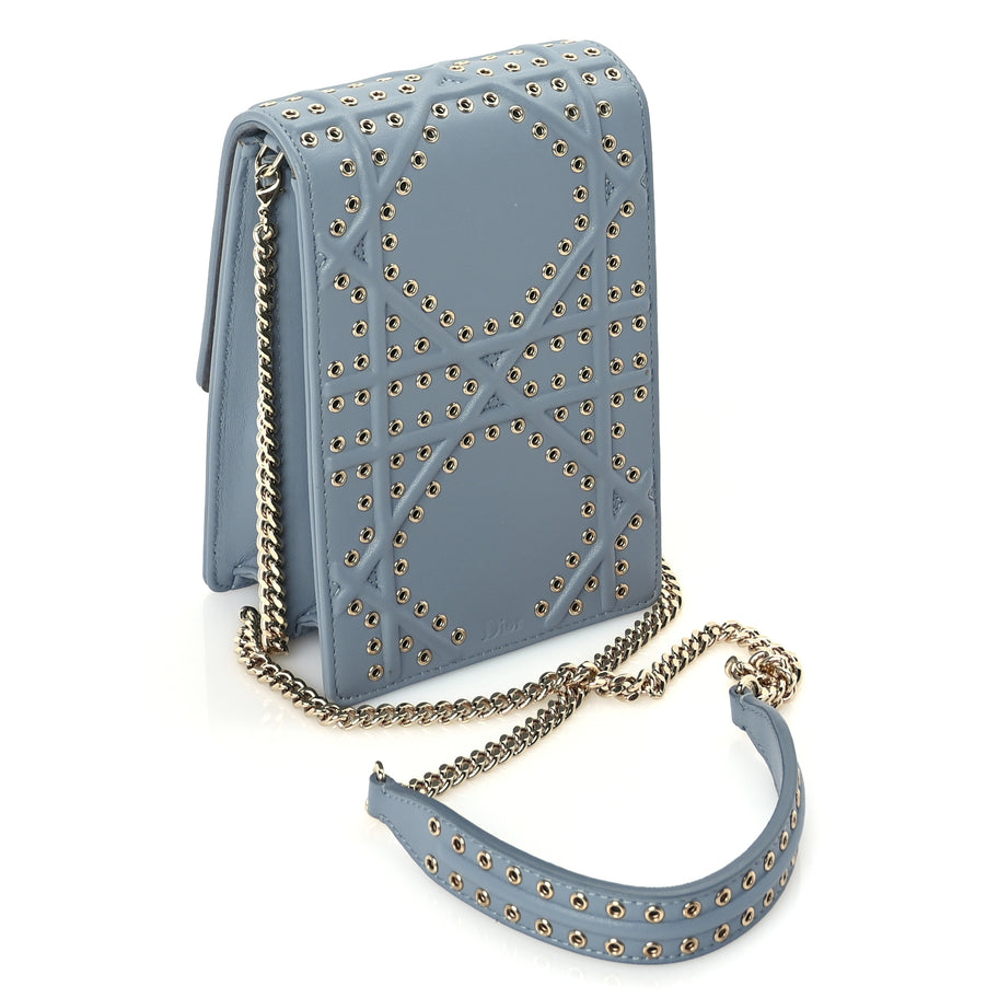 Christian Dior Lambskin Grommet Vertical Diorama Sky Blue Image 2