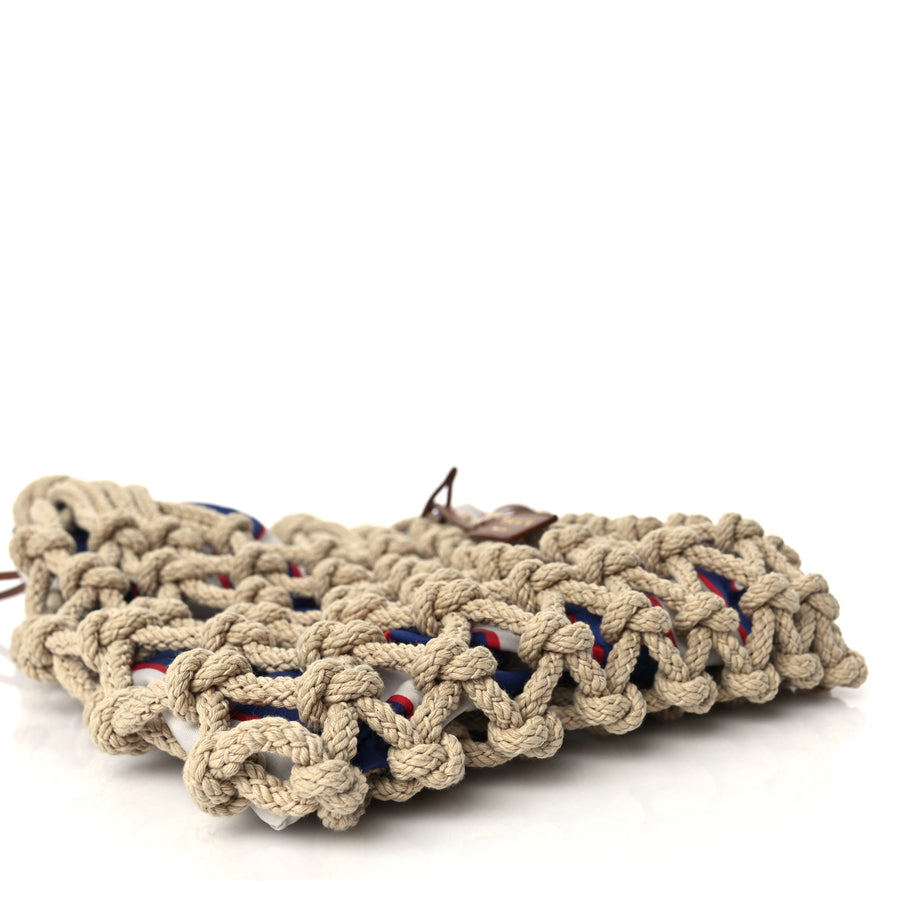 Prada Cotton Macrame Medium Noue Bag Corda Royal Image 3