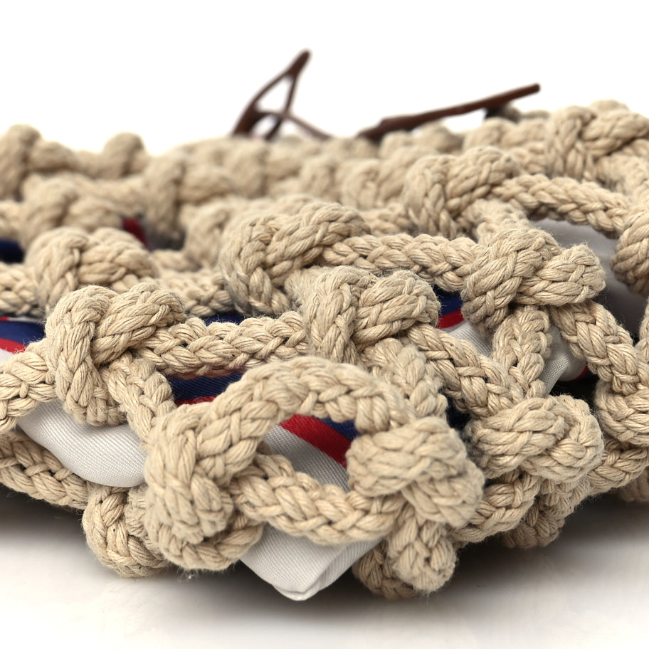 Prada Cotton Macrame Medium Noue Bag Corda Royal Image 7