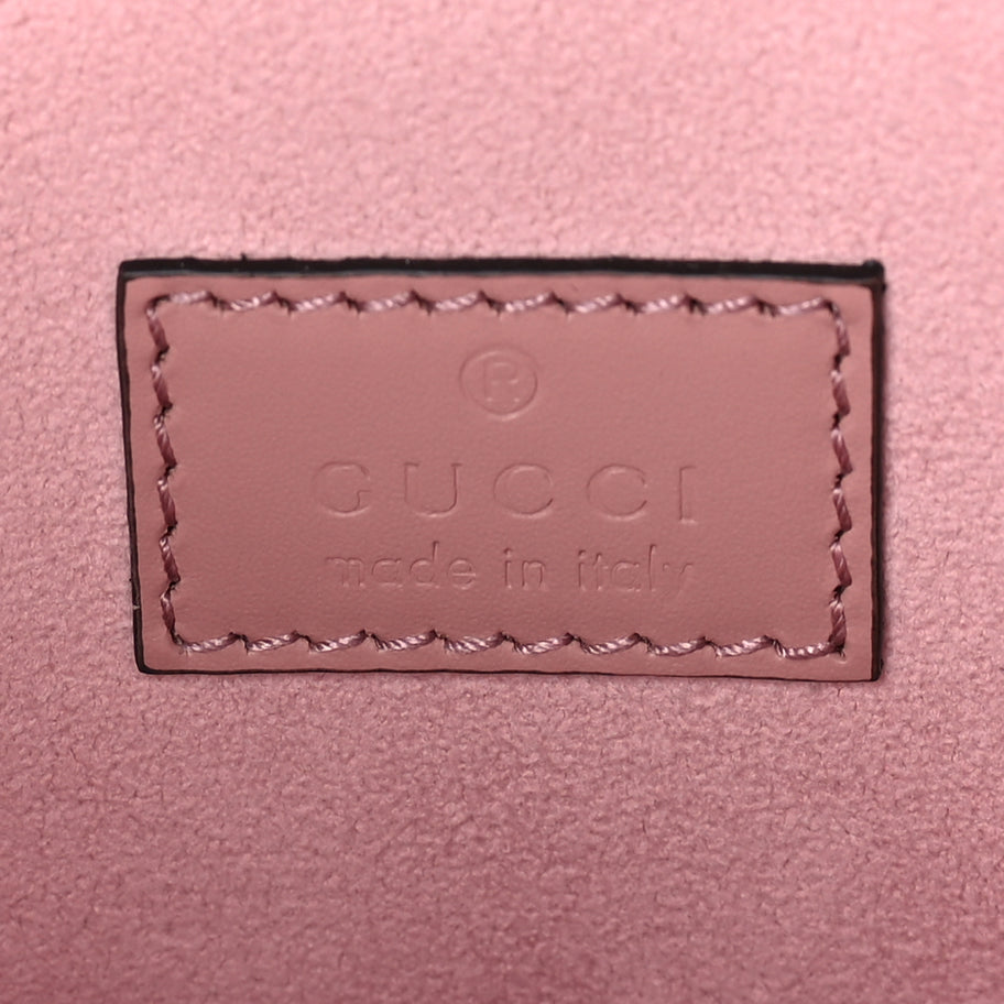 Gucci Gilbert Calfskin Jumbo GG Embossed Super Mini Tote Bag Porcelain Rose Image 5