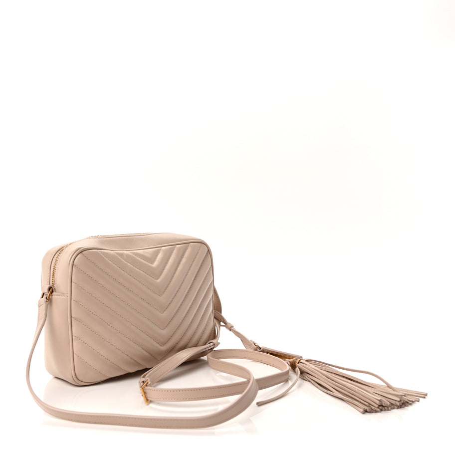 Saint Laurent Calfskin Matelasse Monogram Lou Camera Bag  Nude Powder Image 3
