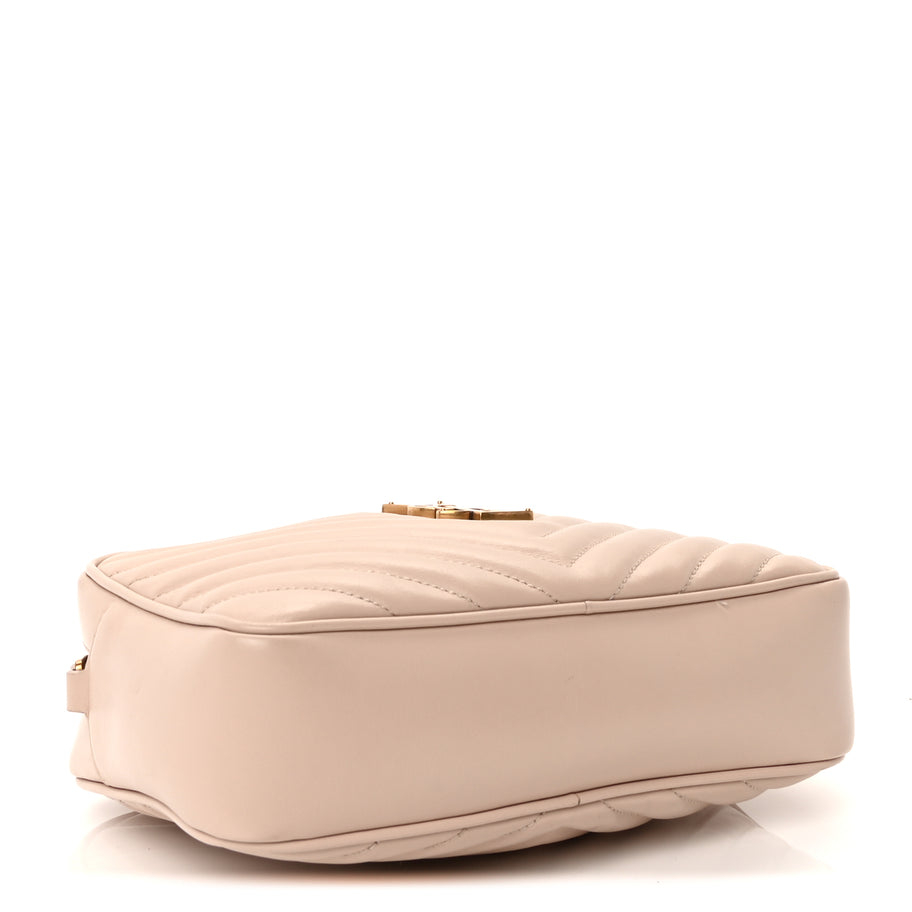 Saint Laurent Calfskin Matelasse Monogram Lou Camera Bag  Nude Powder Image 4