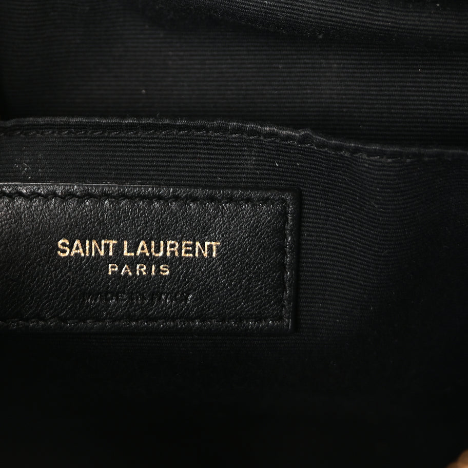 Saint Laurent Calfskin Matelasse Monogram Lou Camera Bag  Nude Powder Image 6