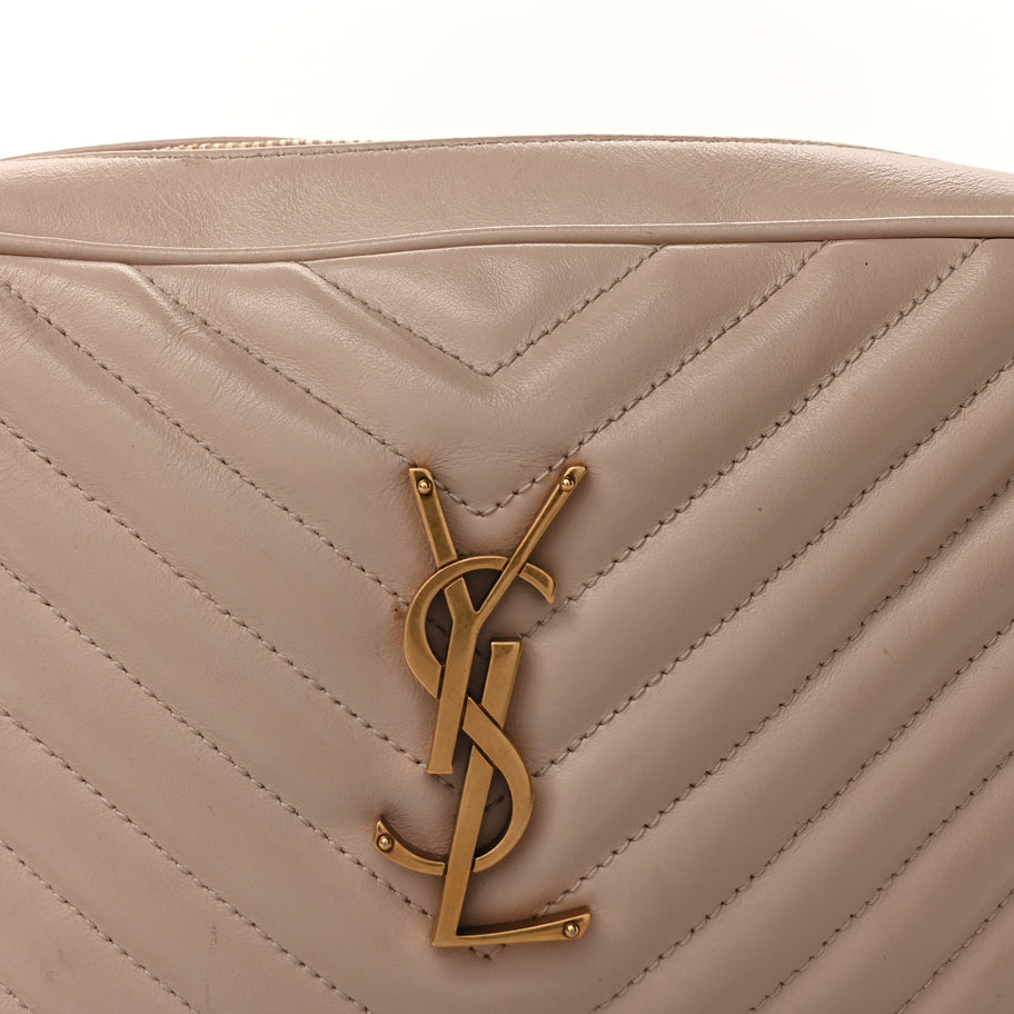 Saint Laurent Calfskin Matelasse Monogram Lou Camera Bag  Nude Powder Image 7
