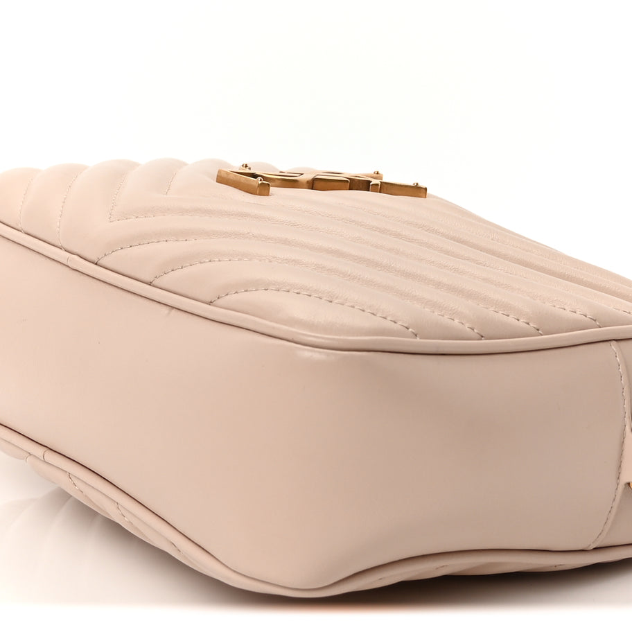 Saint Laurent Calfskin Matelasse Monogram Lou Camera Bag  Nude Powder Image 8