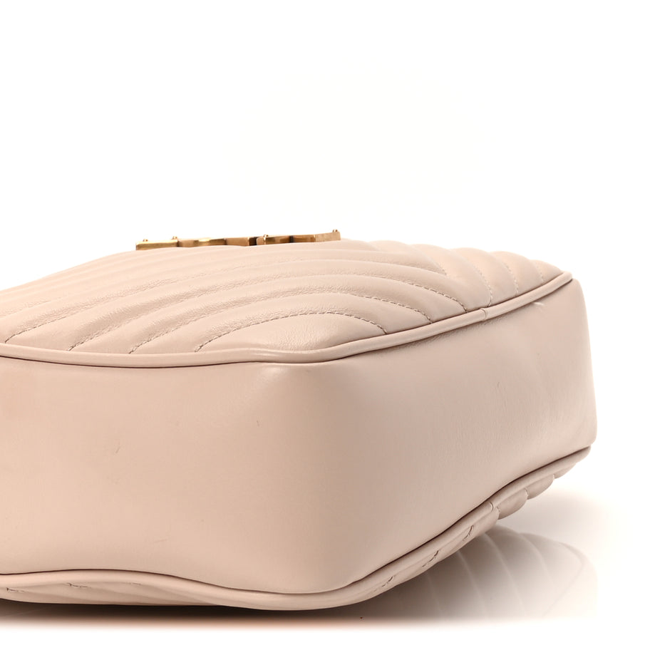 Saint Laurent Calfskin Matelasse Monogram Lou Camera Bag  Nude Powder Image 9