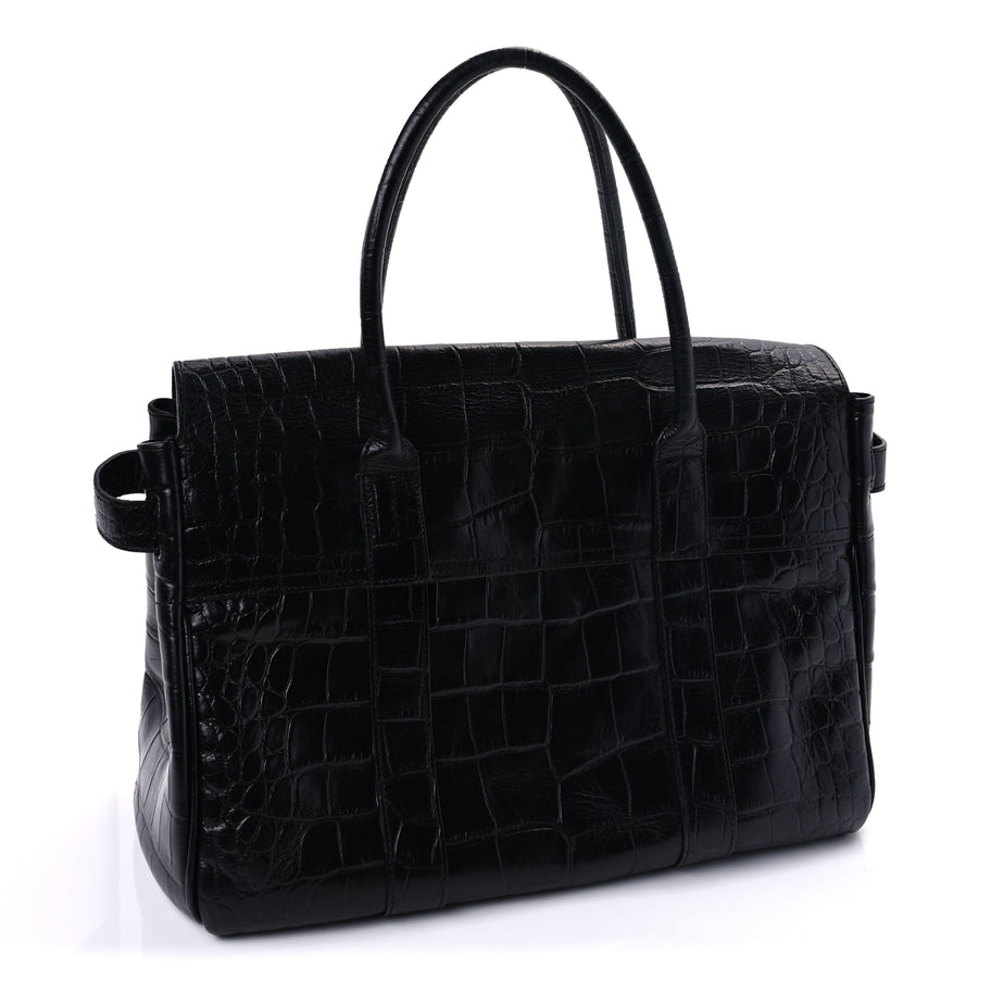 Mulberry Calfskin Crocodile Embossed Bayswater  Black Image 2
