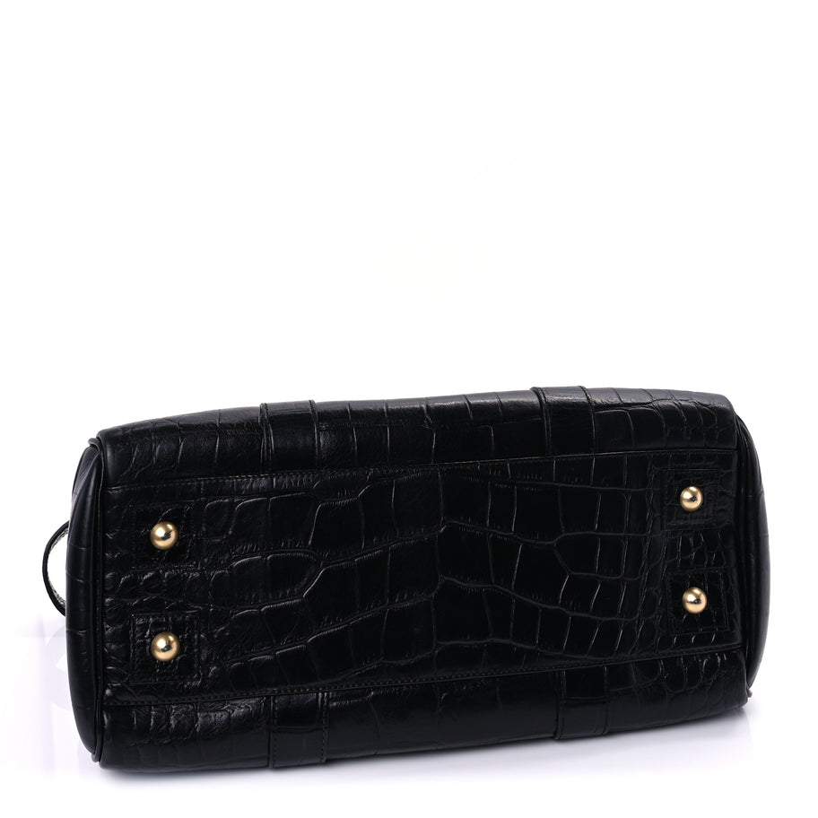 Mulberry Calfskin Crocodile Embossed Bayswater  Black Image 3