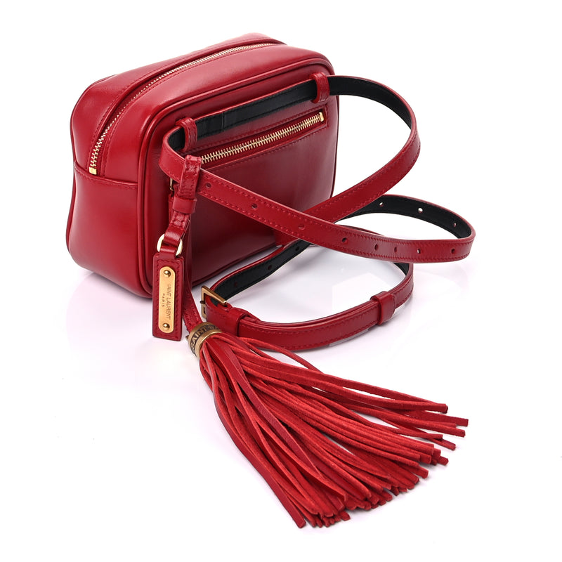  Saint Laurent Calfskin Matelasse Monogram Lou Belt Bag Rouge Eros