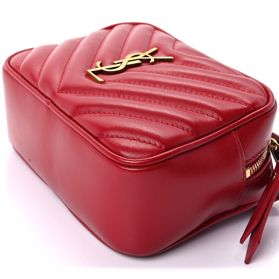 Saint Laurent Calfskin Matelasse Monogram Lou Belt Bag Rouge Eros Image 8