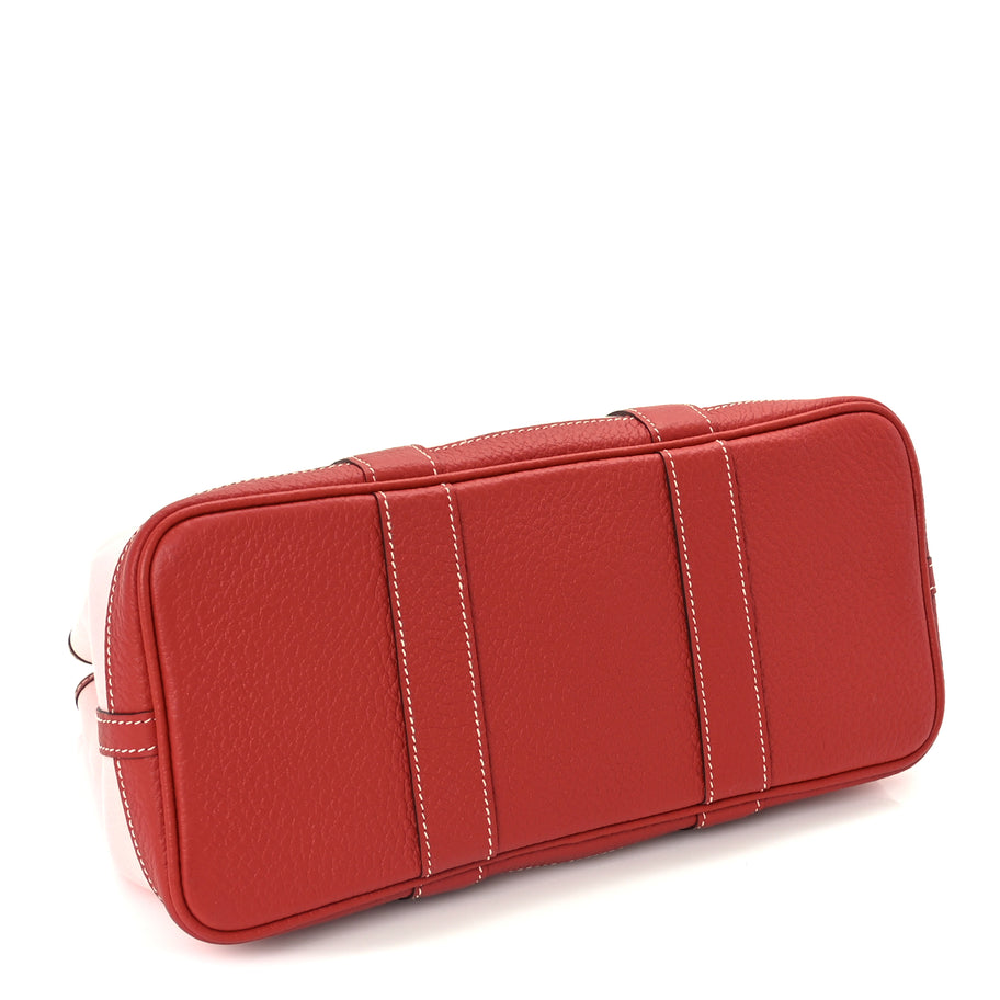 Hermes Toile Militaire Vache Country Garden Party Tote 30  Rose Sakura Rouge Duchesse Image 3