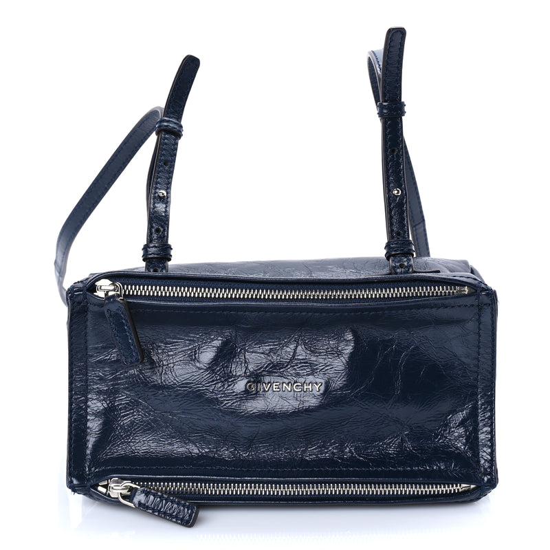  Givenchy Crinkled Patent Mini Pandora Navy