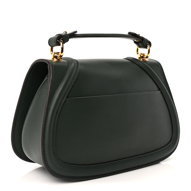 Gucci Roxy Calfskin Medium Blondie Top Handle Bag Green