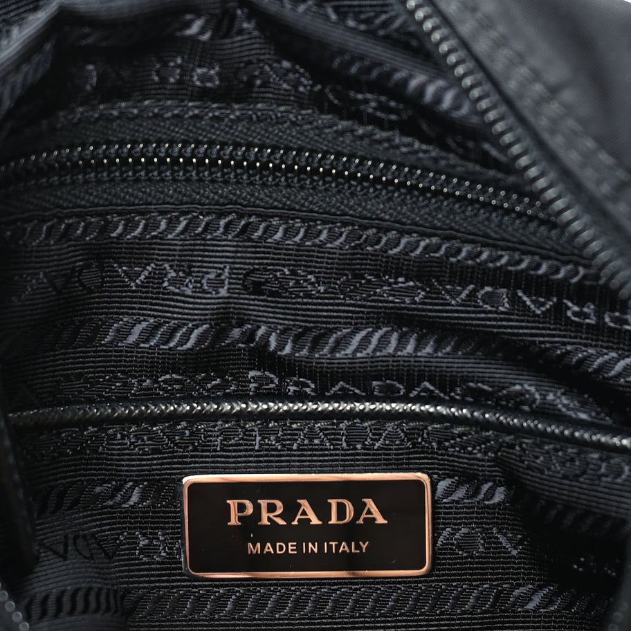 Prada Re-Nylon Vela Saffiano Pocket Single Buckle Messenger Shoulder Bag  Black Image 5