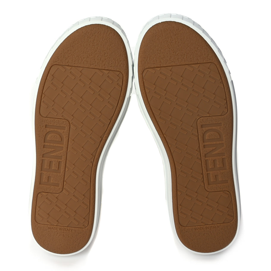 Fendi Canvas Lurex FF Womens Domino Low Top Sneakers 37 White Image 5