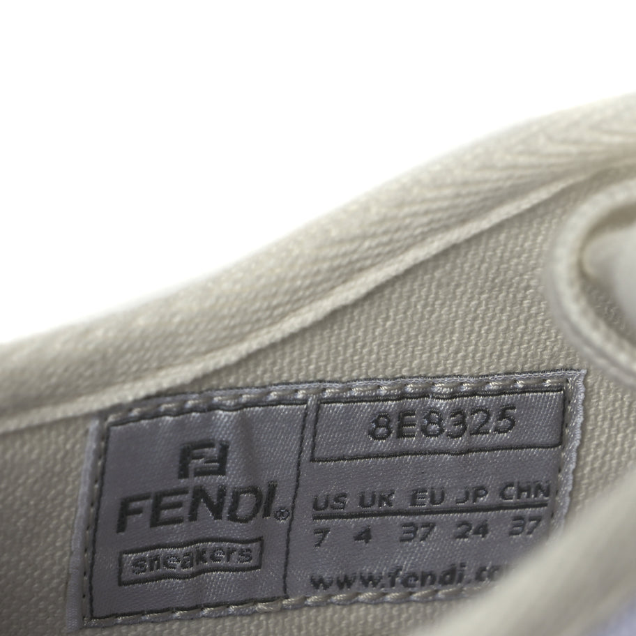 Fendi Canvas Lurex FF Womens Domino Low Top Sneakers 37 White Image 6