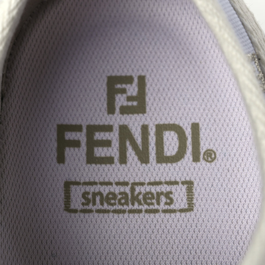 Fendi Canvas Lurex FF Womens Domino Low Top Sneakers 37 White Image 7