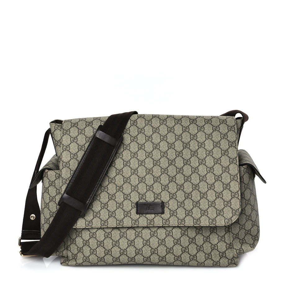 Gucci GG Plus Monogram Messenger Diaper Bag Dark Brown Image 1