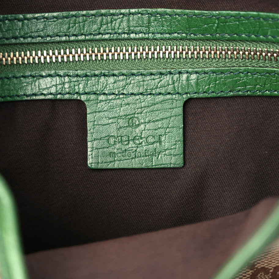Gucci Monogram Web Junco Small Hobo Green Image 5
