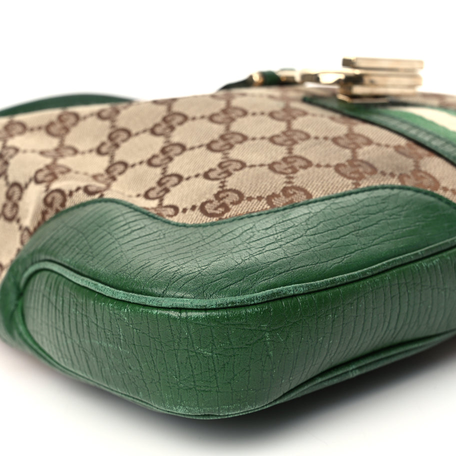 Gucci Monogram Web Junco Small Hobo Green Image 8