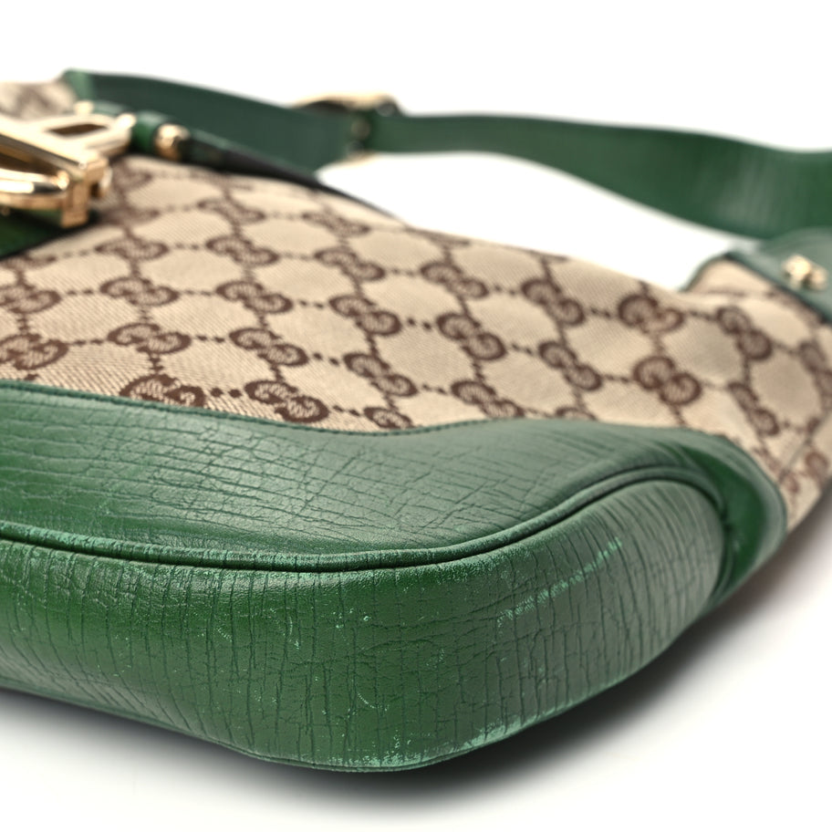 Gucci Monogram Web Junco Small Hobo Green Image 9