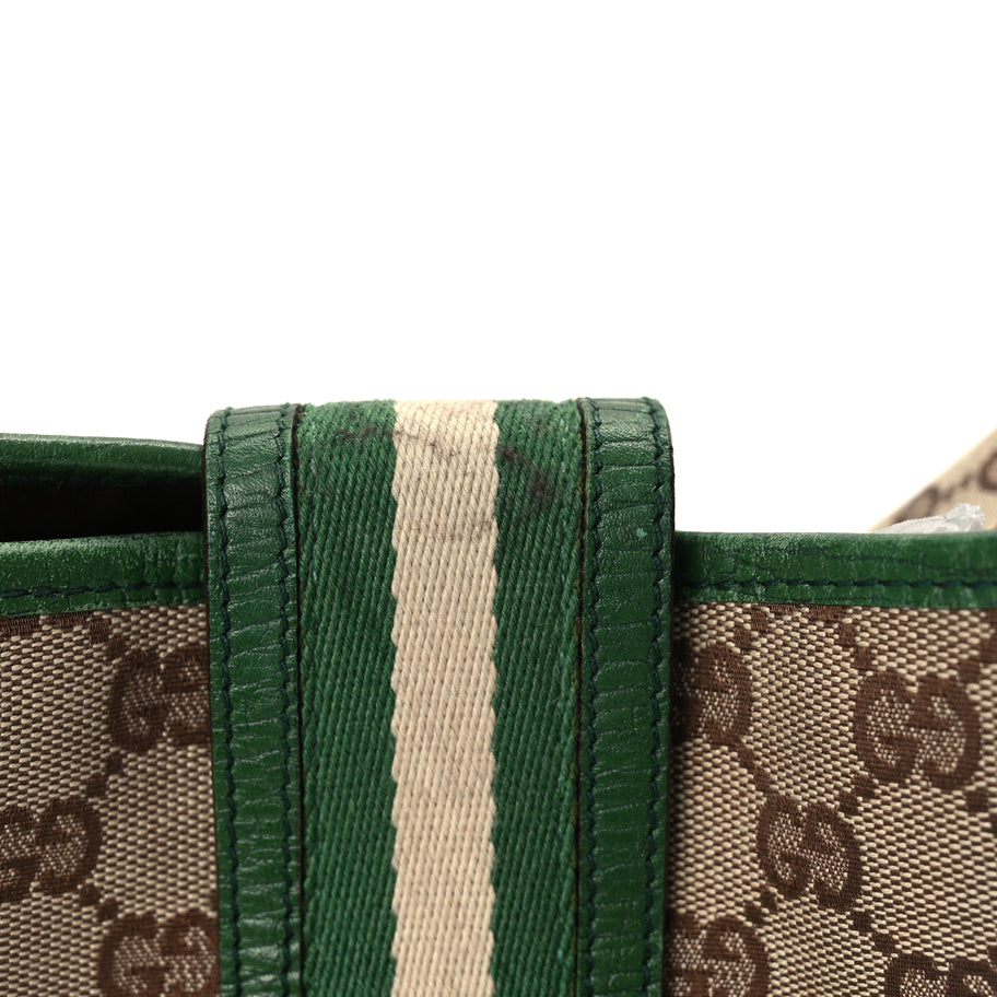 Gucci Monogram Web Junco Small Hobo Green Image 10