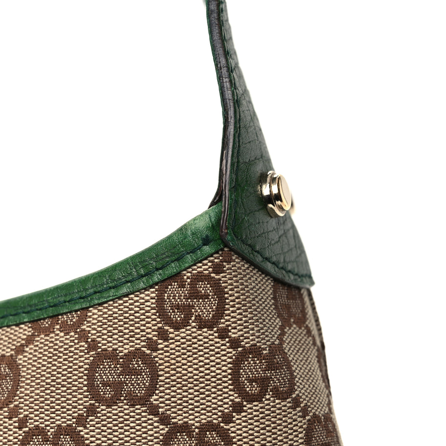 Gucci Monogram Web Junco Small Hobo Green Image 11