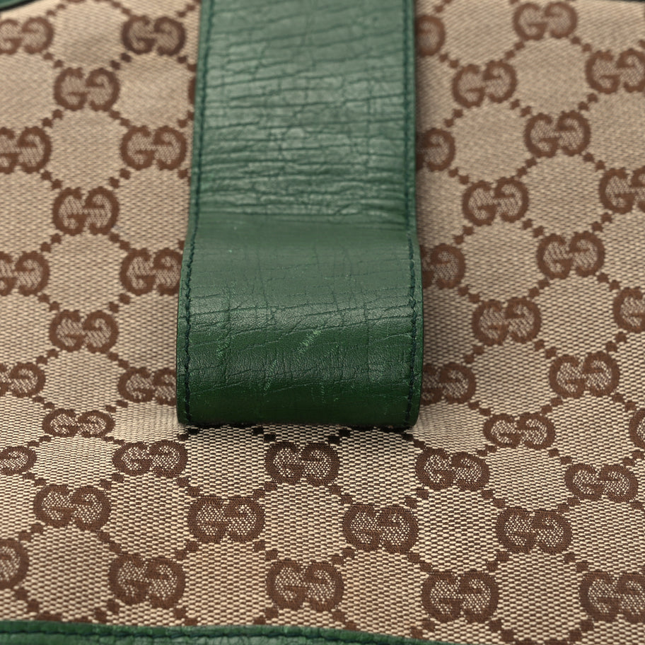 Gucci Monogram Web Junco Small Hobo Green Image 13