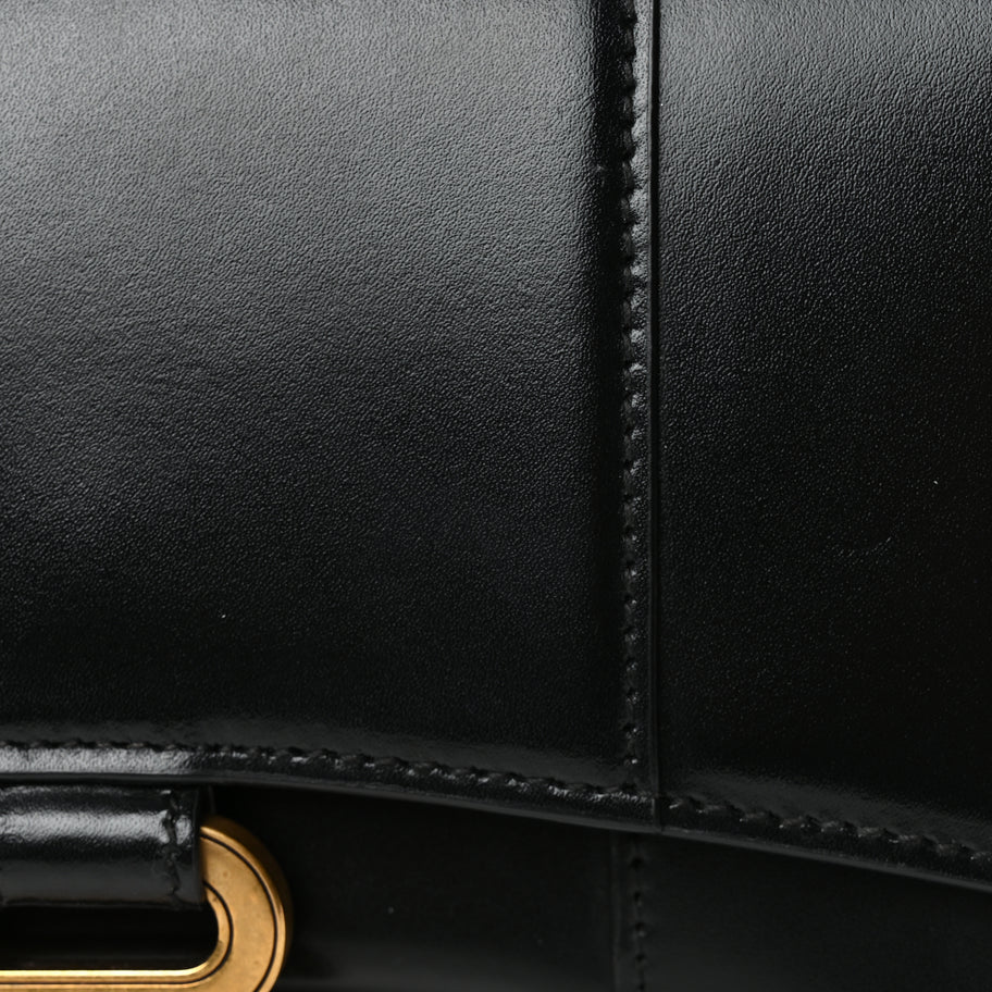Balenciaga Shiny Box Calfskin Hourglass Chain Bag Black Image 6