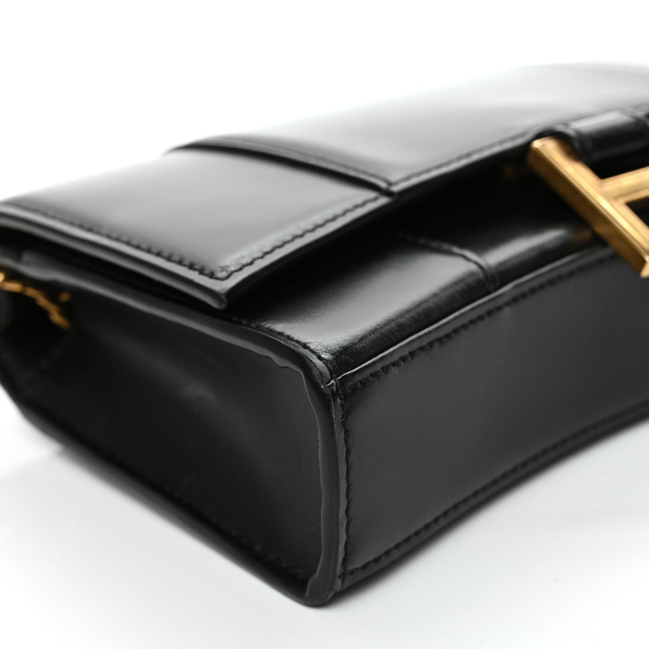 Balenciaga Shiny Box Calfskin Hourglass Chain Bag Black Image 7