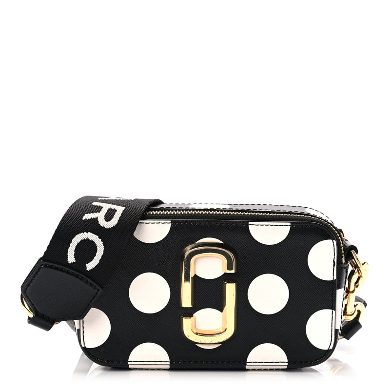  Marc Jacobs Saffiano The Dot Snapshot Camera Bag Black White