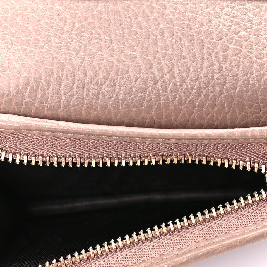 Gucci Dollar Calfskin GG Supreme Monogram GG Marmont Card Case Porcelain Rose Beige Ebony Image 4