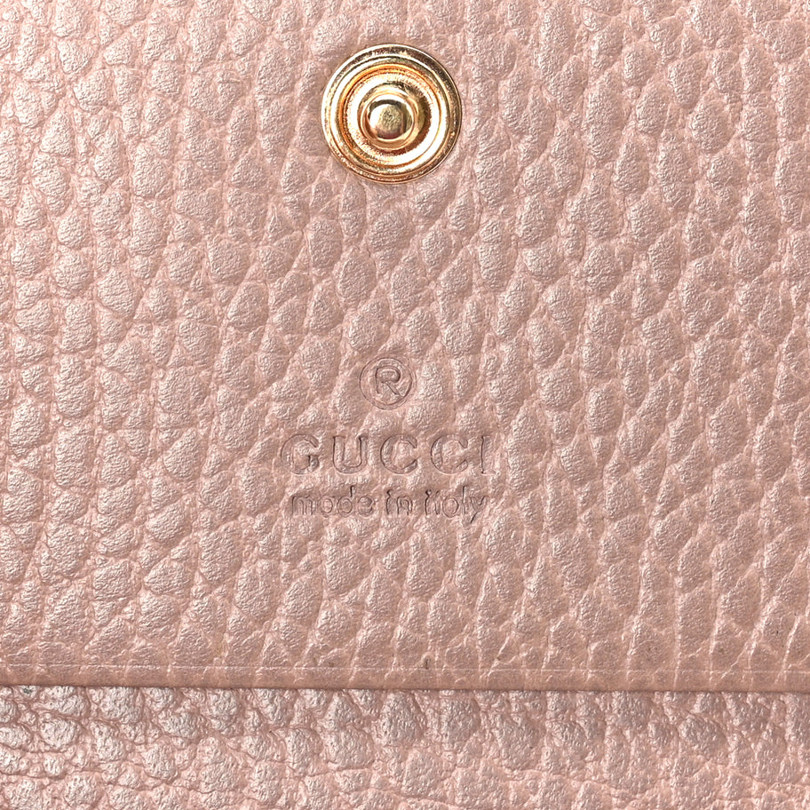 Gucci Dollar Calfskin GG Supreme Monogram GG Marmont Card Case Porcelain Rose Beige Ebony Image 5