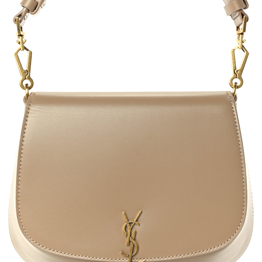 Saint Laurent Box Calfskin Mini Voltaire Top Handle Bag  Dark Cork Image 6