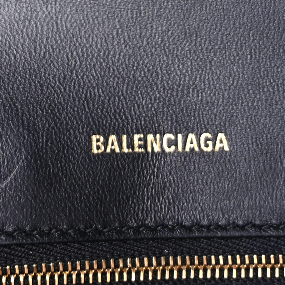 Balenciaga Shiny Box Calfskin Small Hourglass Top Handle Bag  Black Image 6
