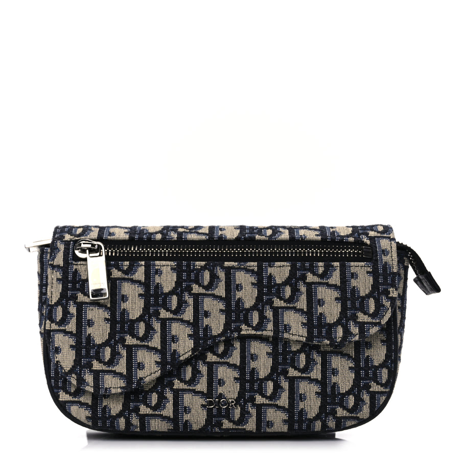 Christian Dior Oblique Arm Pouch Blue Image 1